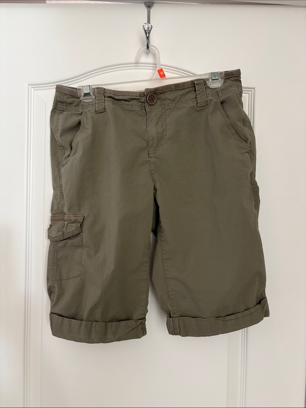 DKNY Olive Green Utility Shorts